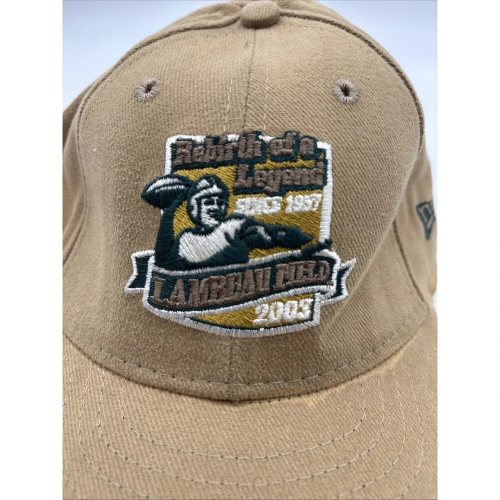 Vintage Green Bay Packers New Era 2003 Lambeau Field Hat Strapback Brown NFL